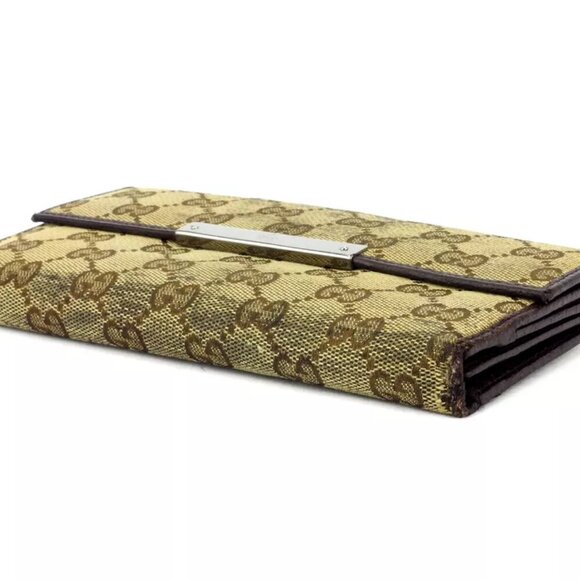 GUCCI wallet GG pattern beige canvas ?~ leather Authentic used C3841 - Picture 3 of 9